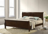Louis Philippe Cappuccino Eastern King Panel Sleigh Bed from Coaster - Luna Furniture