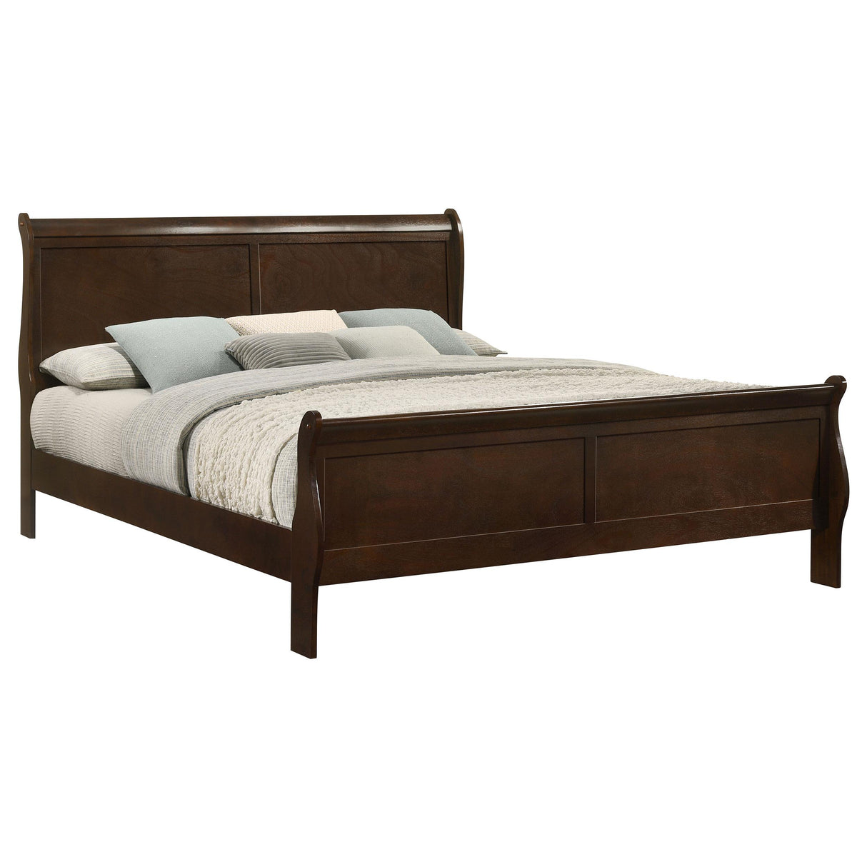 Louis Philippe Cappuccino Eastern King Panel Sleigh Bed from Coaster - Luna Furniture