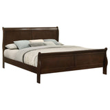 Louis Philippe Cappuccino Eastern King Panel Sleigh Bed from Coaster - Luna Furniture
