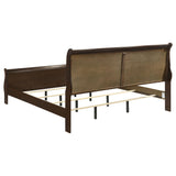Louis Philippe Cappuccino Eastern King Panel Sleigh Bed from Coaster - Luna Furniture