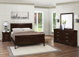 Louis Philippe Cappuccino 4-Piece Queen Panel Bedroom Set with High Headboard from Coaster - Luna Furniture