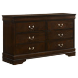 Louis Philippe Cappuccino 4-Piece Queen Panel Bedroom Set with High Headboard from Coaster - Luna Furniture