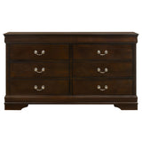 Louis Philippe Cappuccino 4-Piece Queen Panel Bedroom Set with High Headboard from Coaster - Luna Furniture