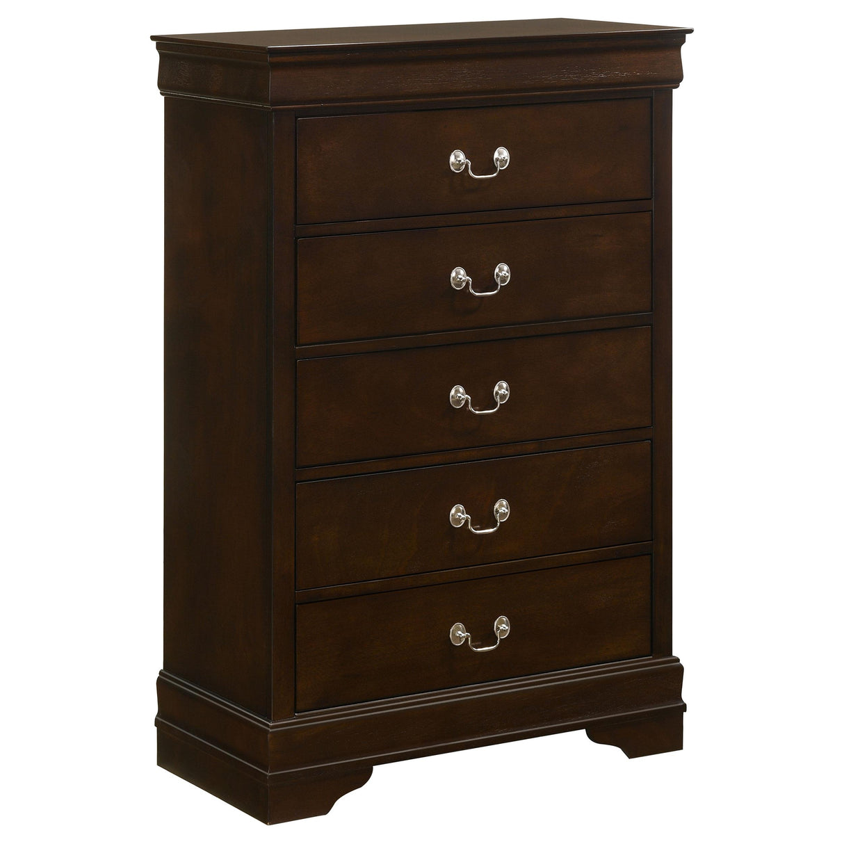 Louis Philippe Cappuccino 4-Piece Queen Panel Bedroom Set with High Headboard from Coaster - Luna Furniture