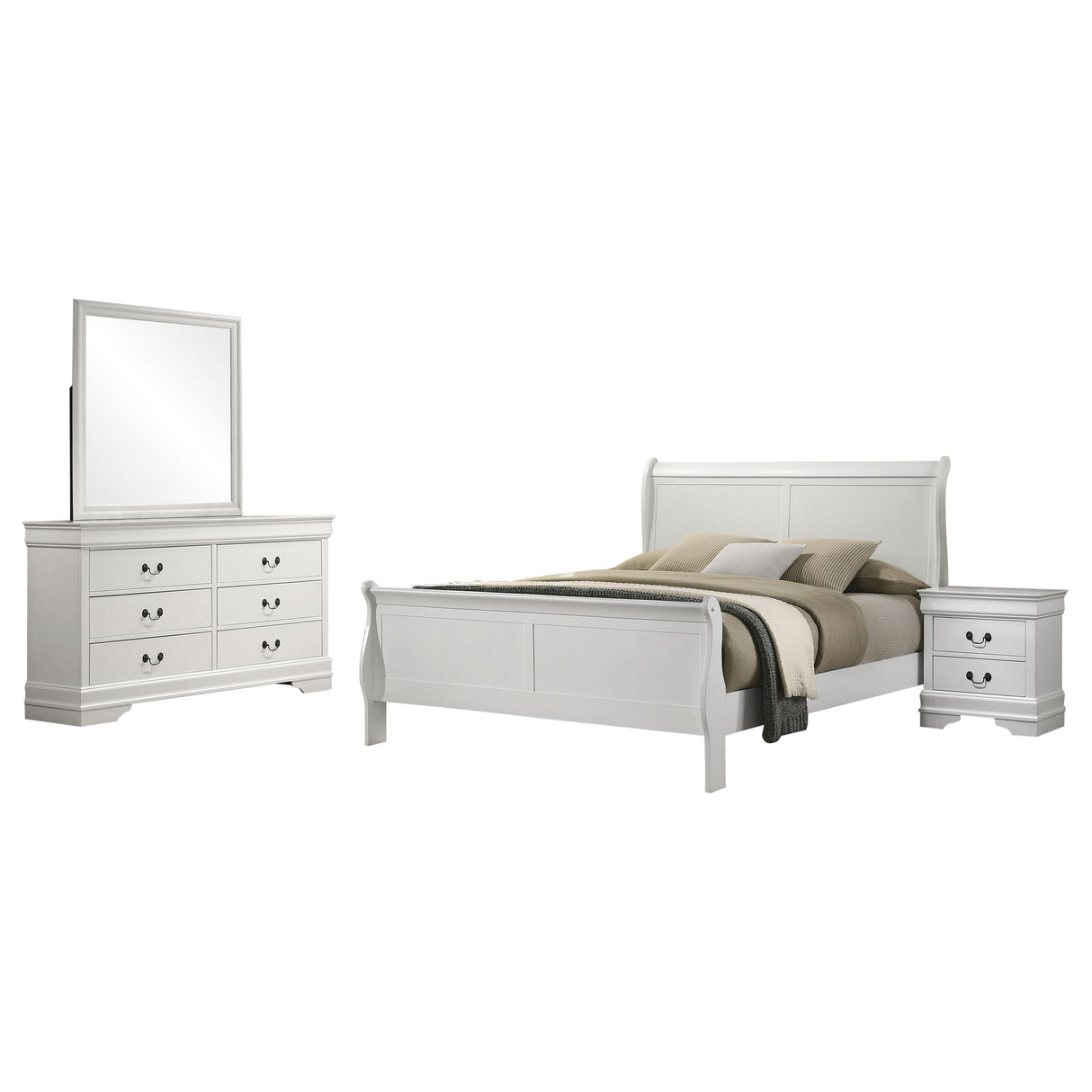 Louis Philippe White 4-Piece Eastern King Bedroom Set from Coaster - Luna Furniture
