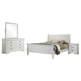 Louis Philippe White 4-Piece Eastern King Bedroom Set from Coaster - Luna Furniture