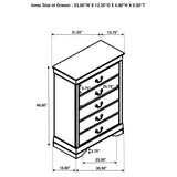 Louis Philippe White 5-Piece Eastern King Bedroom Set from Coaster - Luna Furniture