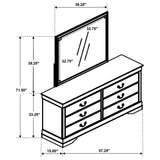 Louis White Philippe 6-Drawer Dresser and Mirror from Coaster - Luna Furniture