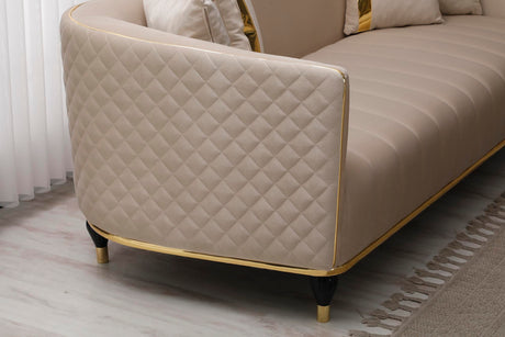 Toronto 3-pieces (Sofa & Loveseat & Chair) Livingroom Set in Cream from Furnia - Luna Furniture