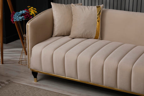 Toronto Stationary Sofa in Cream from Furnia - Luna Furniture