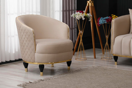 Toronto 3-pieces (Sofa & Loveseat & Chair) Livingroom Set in Cream from Furnia - Luna Furniture