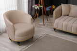 Toronto 3-pieces (Sofa & Loveseat & Chair) Livingroom Set in Cream from Furnia - Luna Furniture