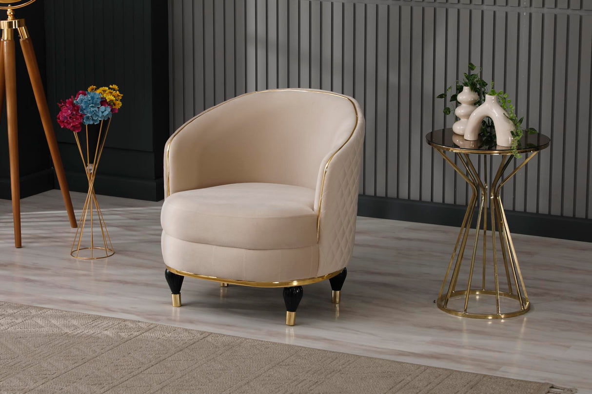 Toronto 3-pieces (Sofa & Loveseat & Chair) Livingroom Set in Cream from Furnia - Luna Furniture