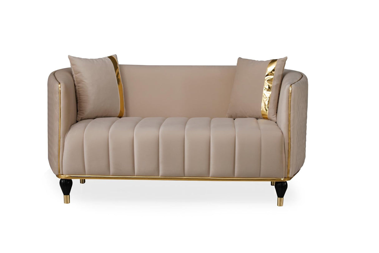 Toronto Stationary Loveseat in Cream from Furnia - Luna Furniture