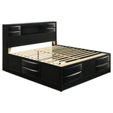 Briana Black 5-Piece Eastern King Storage Bedroom Set with Bookcase Headboard from Coaster - Luna Furniture
