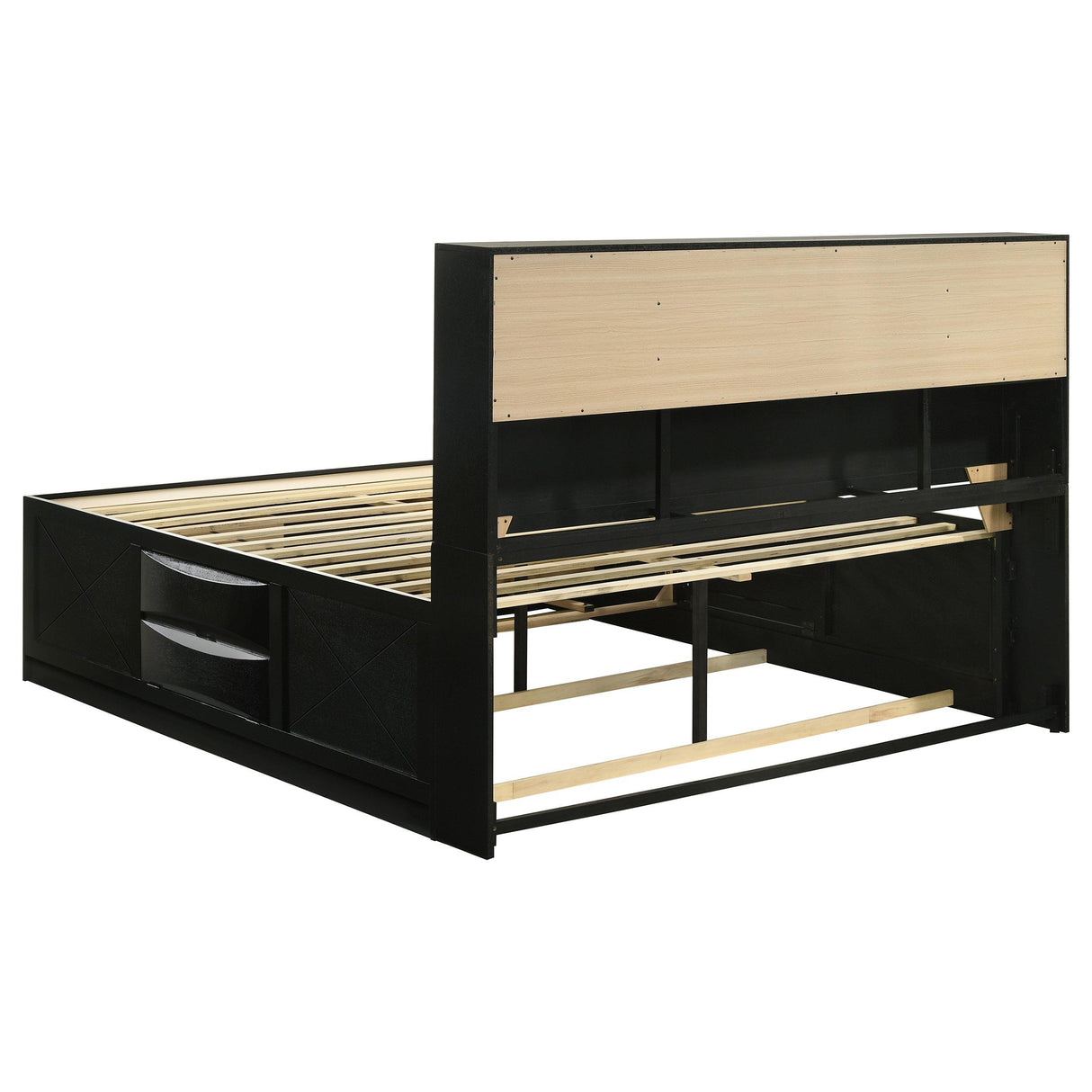 Briana Black 5-Piece Eastern King Storage Bedroom Set with Bookcase Headboard from Coaster - Luna Furniture