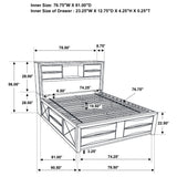 Briana Black 5-Piece Eastern King Storage Bedroom Set with Bookcase Headboard from Coaster - Luna Furniture