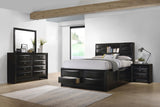 Briana Black 4-Piece Queen Storage Bedroom Set with Bookcase Headboard from Coaster - Luna Furniture