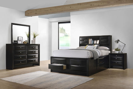 Briana Black 4-Piece Queen Storage Bedroom Set with Bookcase Headboard from Coaster - Luna Furniture