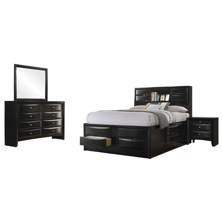 Briana Black 4-Piece Queen Storage Bedroom Set with Bookcase Headboard from Coaster - Luna Furniture