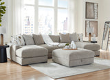 Aslan Court Pebble 4-Piece Sectional with Ottoman from Ashley - Luna Furniture