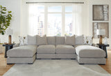 Aslan Court Pebble 4-Piece Sectional with Ottoman from Ashley - Luna Furniture