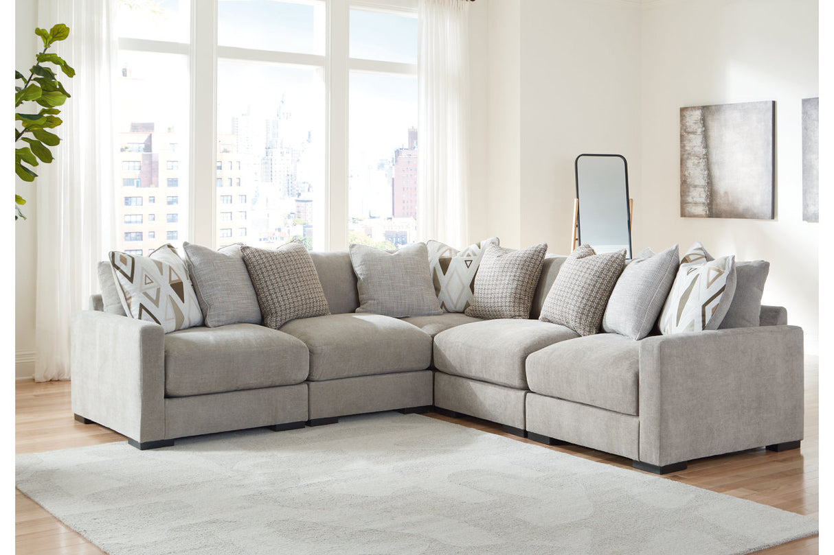 Aslan Court Pebble 5-Piece Sectional from Ashley - Luna Furniture