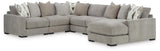 Aslan Court Pebble 6-Piece RAF Chaise Sectional from Ashley - Luna Furniture