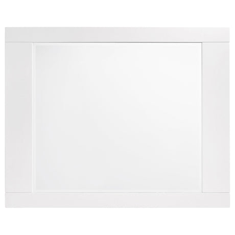 Felicity Glossy White 5-Piece Queen Bedroom Set with LED Headboard and Mirror from Coaster - Luna Furniture