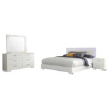 Felicity Glossy White 4-Piece Eastern King Bedroom Set with LED Light Headboard from Coaster - Luna Furniture