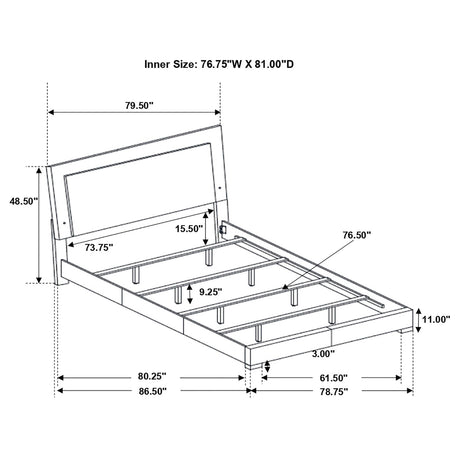 Felicity Glossy White 4-Piece Eastern King Bedroom Set with LED Light Headboard from Coaster - Luna Furniture