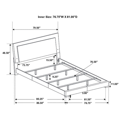 Felicity Glossy White 6-Piece Eastern King Bedroom Set with Plank Headboard from Coaster - Luna Furniture