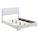 Felicity Glossy White 4-Piece Queen Bedroom Set with LED Headboard and Mirror from Coaster - Luna Furniture