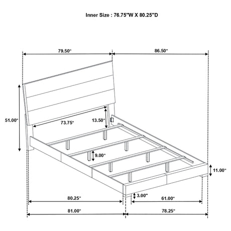 Felicity Glossy White 4-Piece Eastern King Panel Bedroom Set from Coaster - Luna Furniture