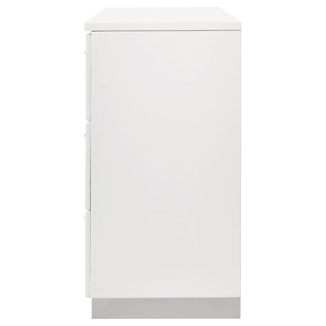 Felicity Glossy White 6-Drawer Dresser from Coaster - Luna Furniture