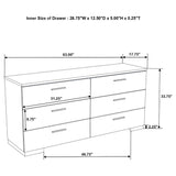 Felicity Glossy White 6-Drawer Dresser from Coaster - Luna Furniture