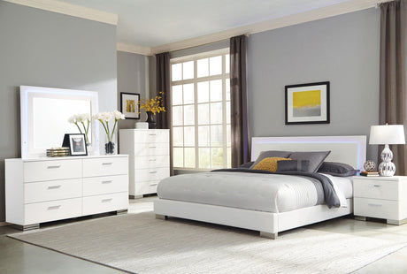 Felicity Glossy White 6-Drawer Dresser from Coaster - Luna Furniture