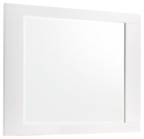 Felicity Glossy White Rectangle Dresser Mirror (Mirror Only) from Coaster - Luna Furniture