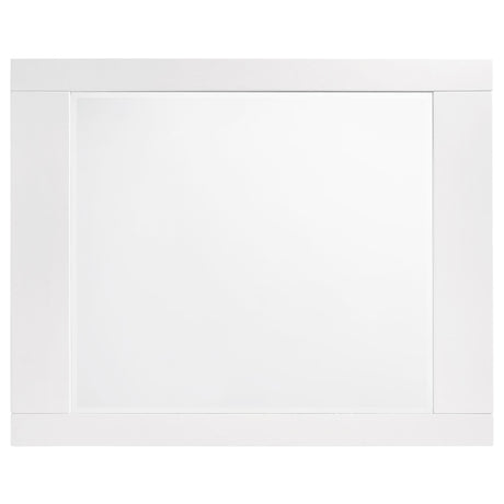 Felicity Glossy White Rectangle Dresser Mirror (Mirror Only) from Coaster - Luna Furniture
