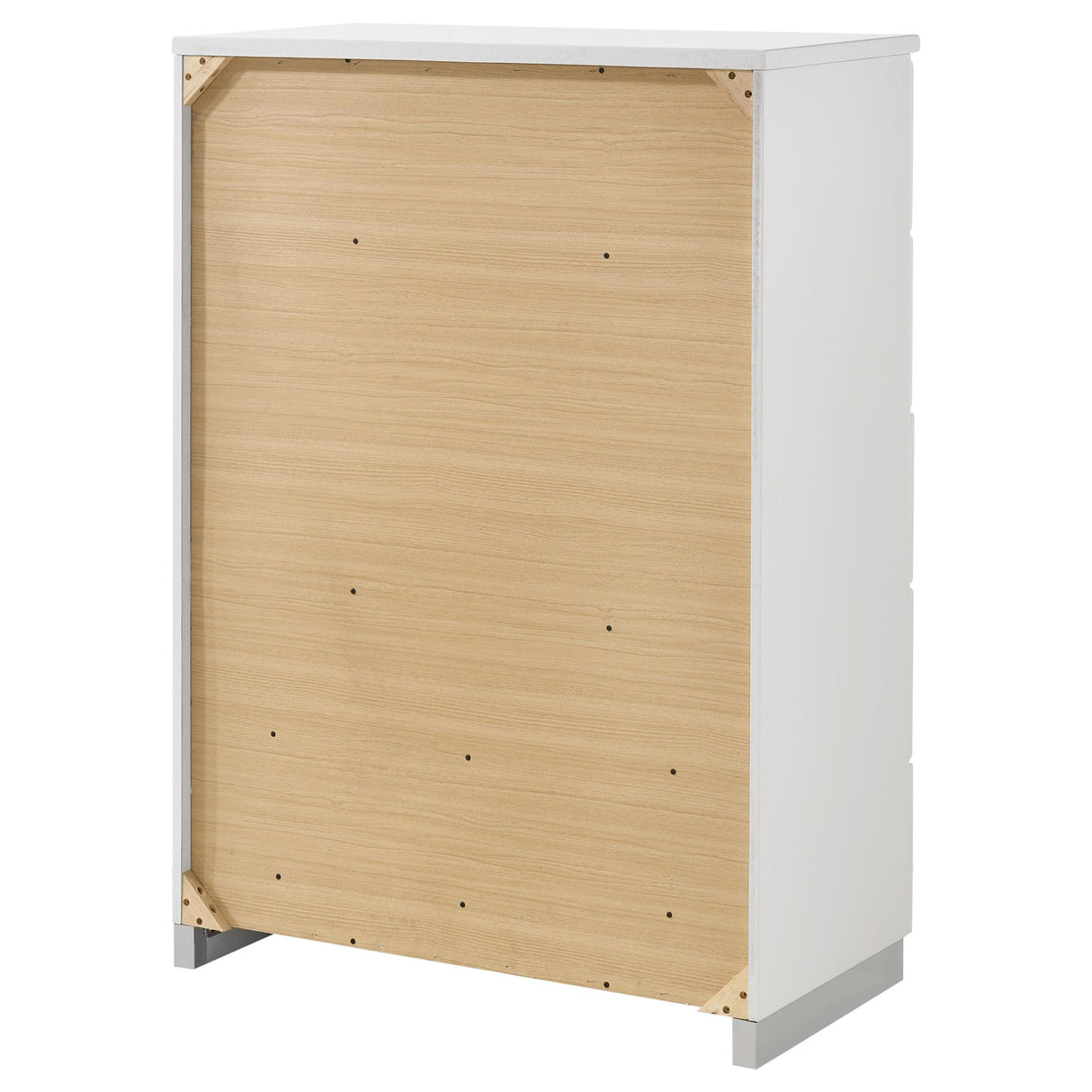 Felicity Glossy White 5-Drawer Chest from Coaster - Luna Furniture