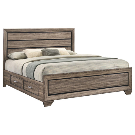 Kauffman Washed Taupe Eastern King Storage Bed from Coaster - Luna Furniture