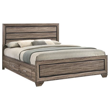 Kauffman Washed Taupe California King Storage Bed from Coaster - Luna Furniture