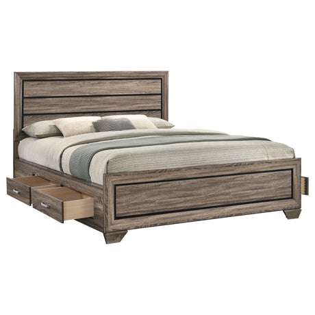 Kauffman Washed Taupe California King Storage Bed from Coaster - Luna Furniture