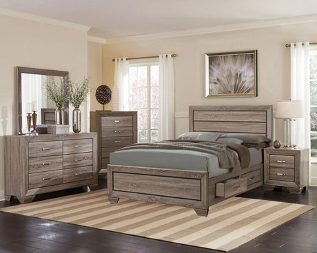 Kauffman Washed Taupe California King Storage Bed from Coaster - Luna Furniture