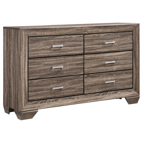 Kauffman Washed Taupe 4-Piece Storage Queen Bedroom Set with High Straight Headboard from Coaster - Luna Furniture