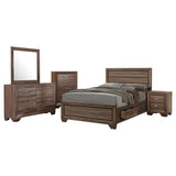 Kauffman Washed Taupe 5-Piece Eastern King Bedroom Set with High Straight Headboard from Coaster - Luna Furniture