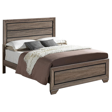 Kauffman Washed Taupe 5-Piece Eastern King Bedroom Set with High Straight Headboard from Coaster - Luna Furniture