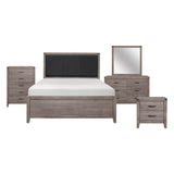 Woodrow Brownish Gray 5-Piece Bedroom Set (Queen Bed, Nightstand, Dresser, Mirror, Chest) from Homelegance - Luna Furniture