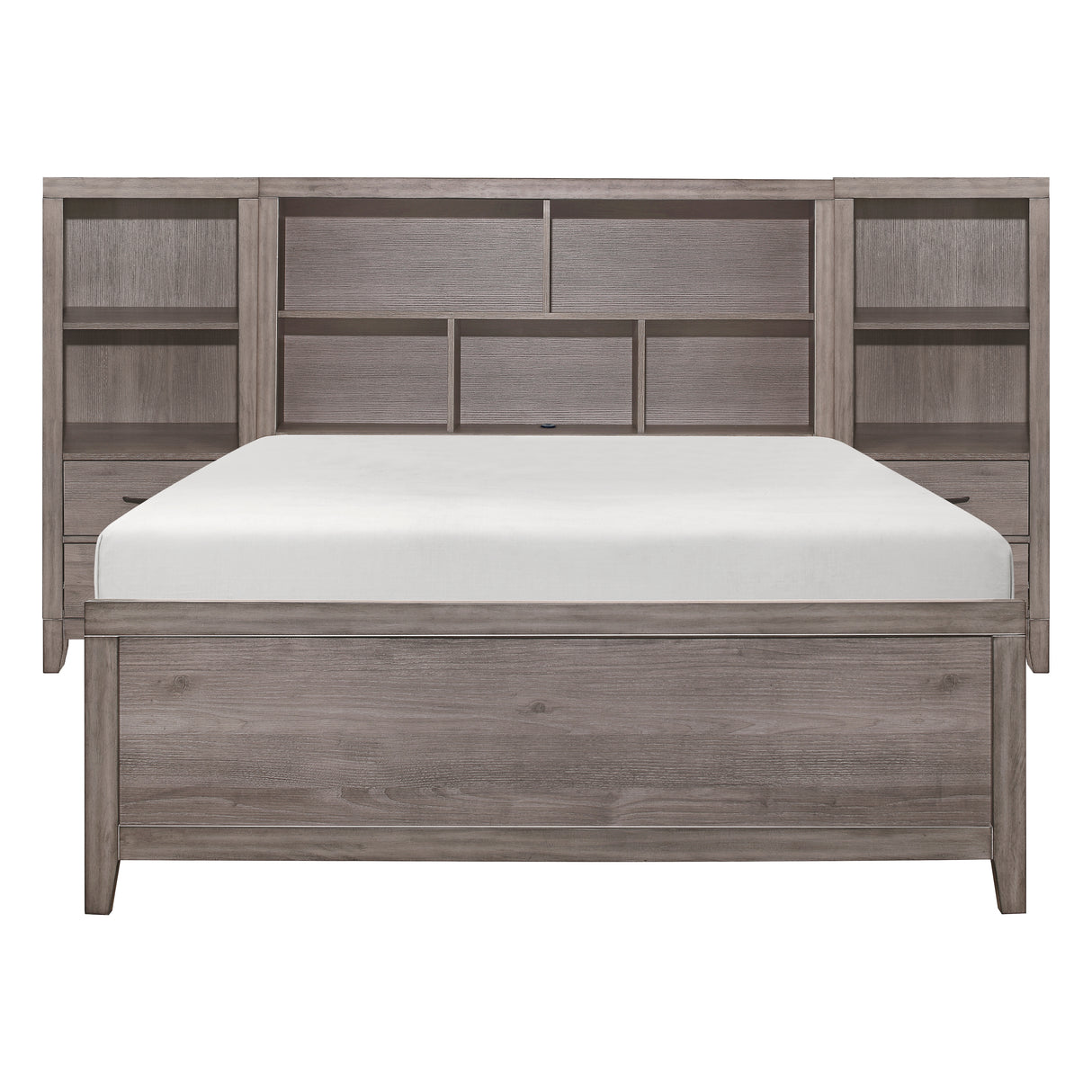 Woodrow Brownish Gray 4-Piece Youth Bedroom Set (Twin Bed, Nightstand, Dresser, Mirror) from Homelegance - Luna Furniture