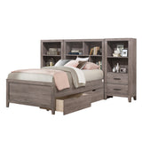 Woodrow Brownish Gray 3-Piece Queen Wall Bed Set (Queen Bed, 2x Nightstand) from Homelegance - Luna Furniture
